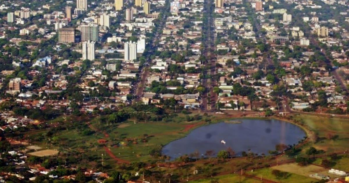 Foto aérea da cidade, representando como abrir empresa em dourados