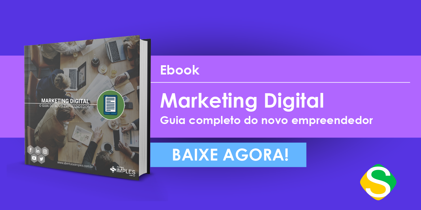 Imagem com um botão do ebook de Marketing Digital